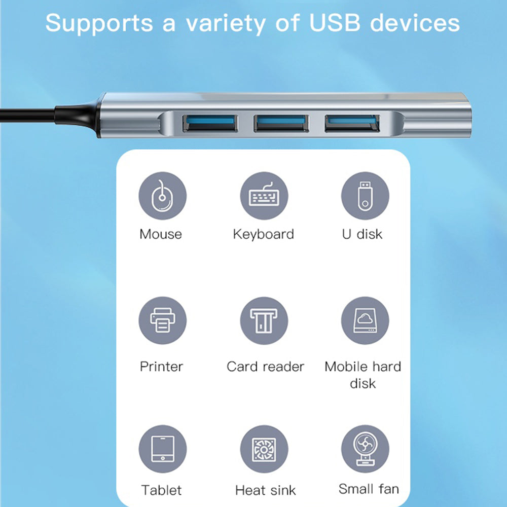 Hub USB Yesido HB18, 4in1, Gri