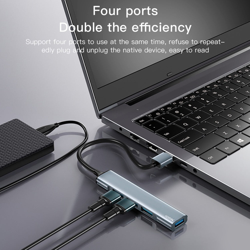 Hub USB Yesido HB18, 4in1, Gri