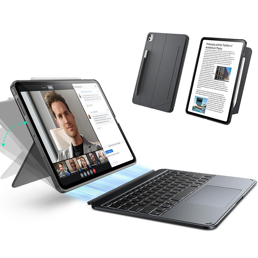Husa cu Tastatura pentru Apple iPad Air 11 (2025) / Air 11 (2024) / Air (2022) / Air (2020), ESR, Shift, Gri