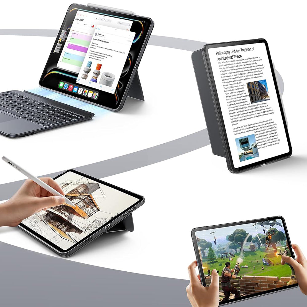 Husa cu Tastatura pentru Apple iPad Air 11 (2025) / Air 11 (2024) / Air (2022) / Air (2020), ESR, Shift, Gri