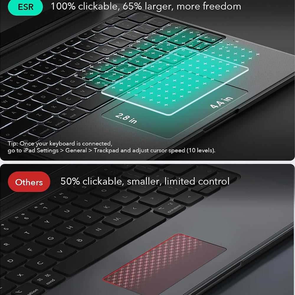 Husa cu Tastatura pentru Apple iPad Air 13 (2025) / Air 13 (2024), ESR, Shift, Gri