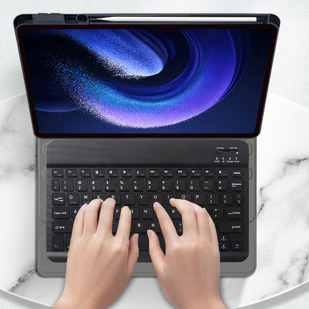 Husa cu Tastatura pentru Samsung Galaxy Tab A9+, Techsuit, CozyTab, Neagra