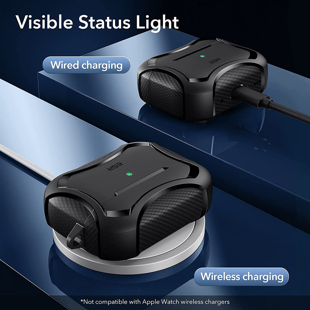 Husa ESR Cyber Armor Tough pentru Apple AirPods Pro Series, Neagra