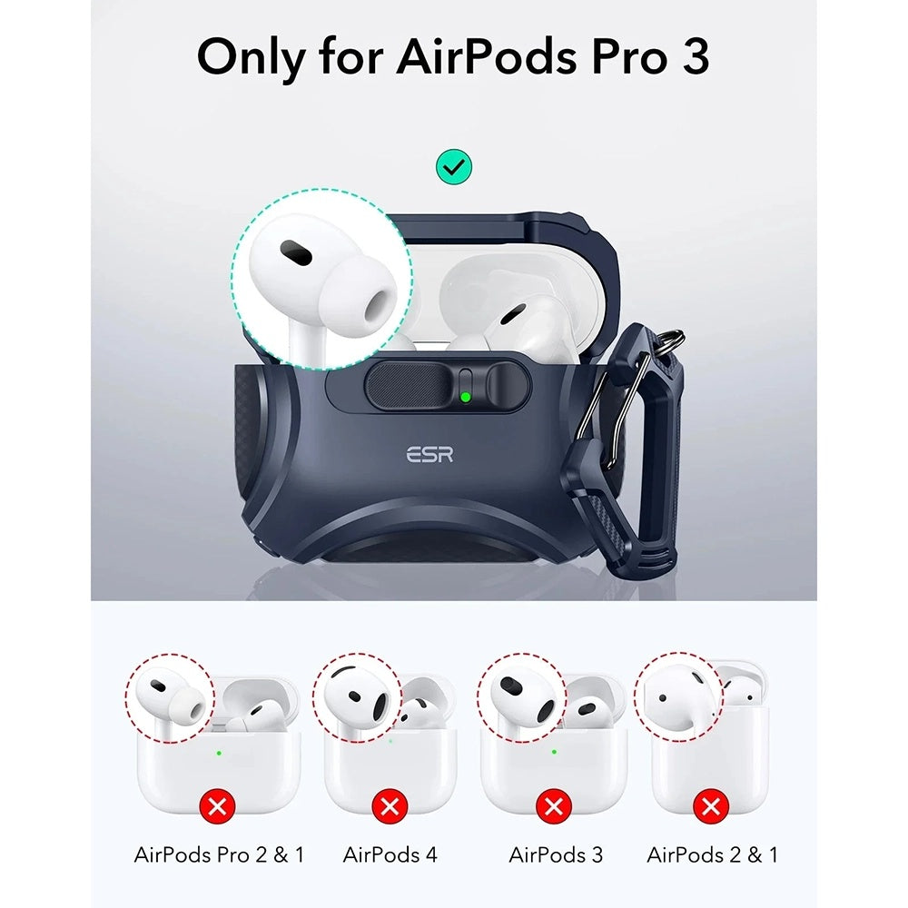 Husa ESR Cyber FlickLock pentru Apple AirPods Pro 3, Albastra