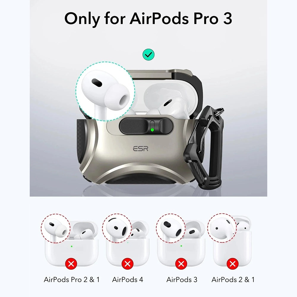 Husa ESR Cyber FlickLock pentru Apple AirPods Pro 3, Gri