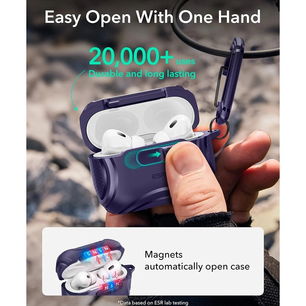 Husa ESR Cyber FlickLock pentru Apple AirPods Pro 3, Mov