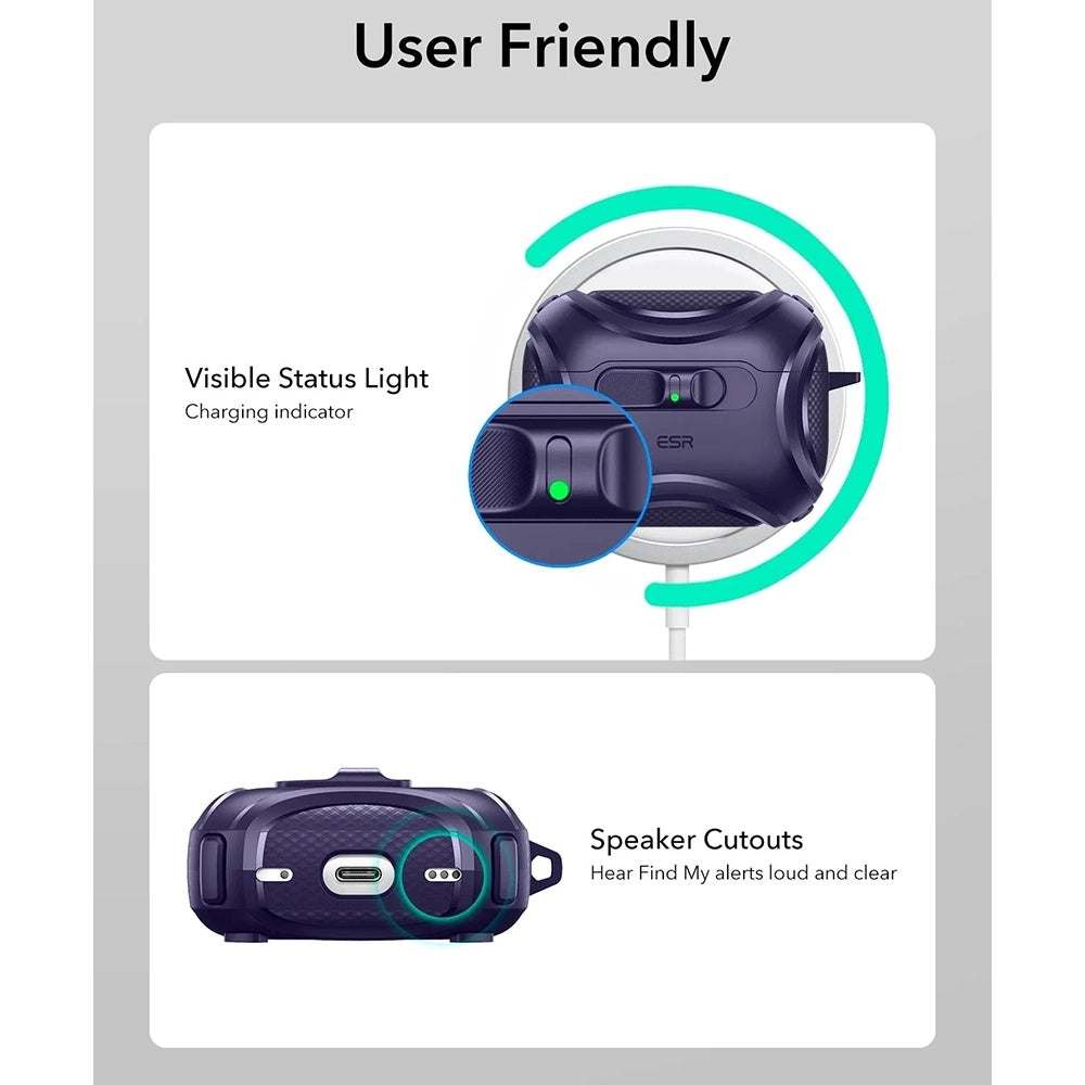 Husa ESR Cyber FlickLock pentru Apple AirPods Pro 3, Mov