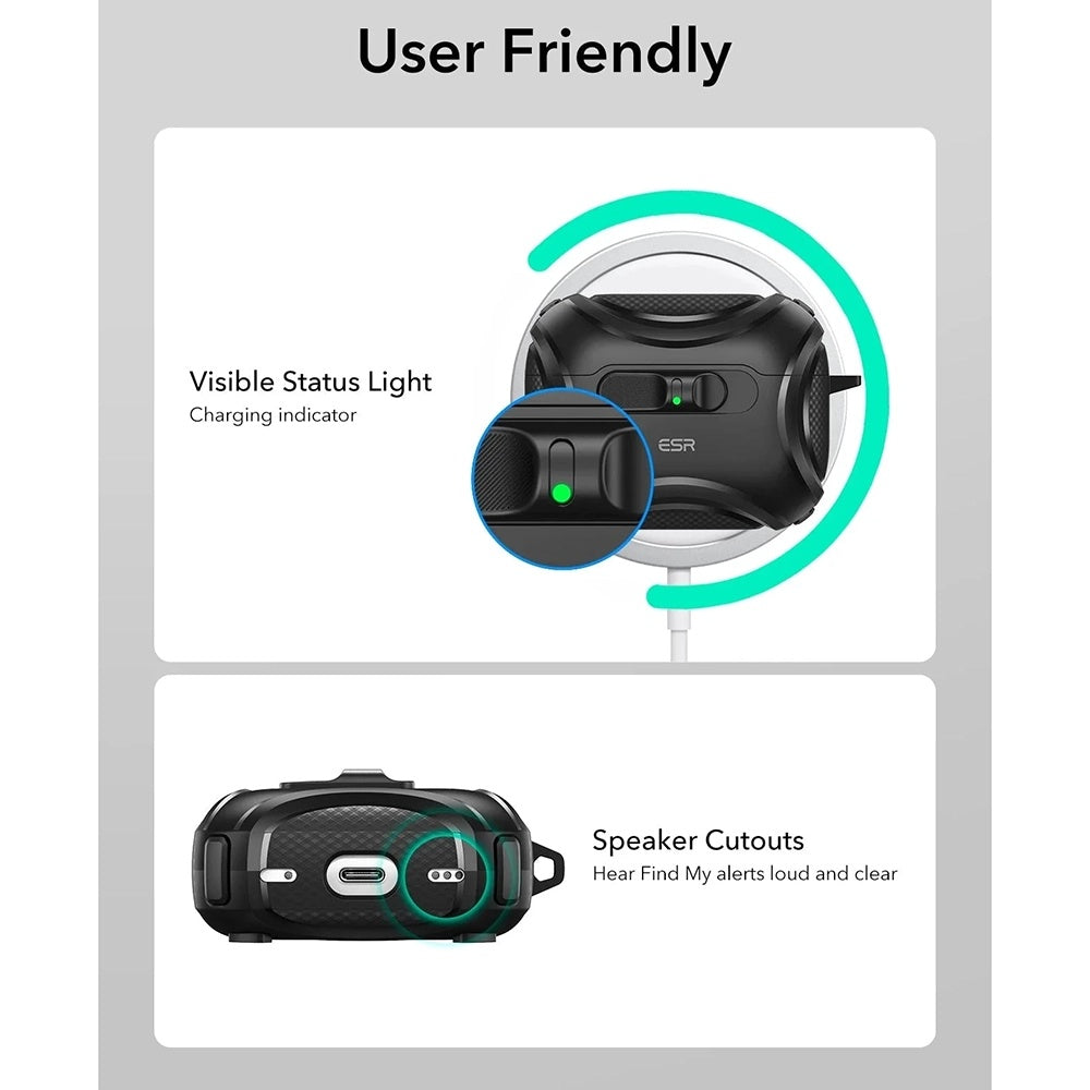 Husa ESR Cyber FlickLock pentru Apple AirPods Pro 3, Neagra