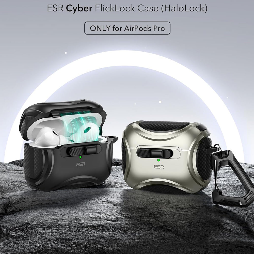 Husa ESR Cyber pentru Apple AirPods Pro Series, Neagra