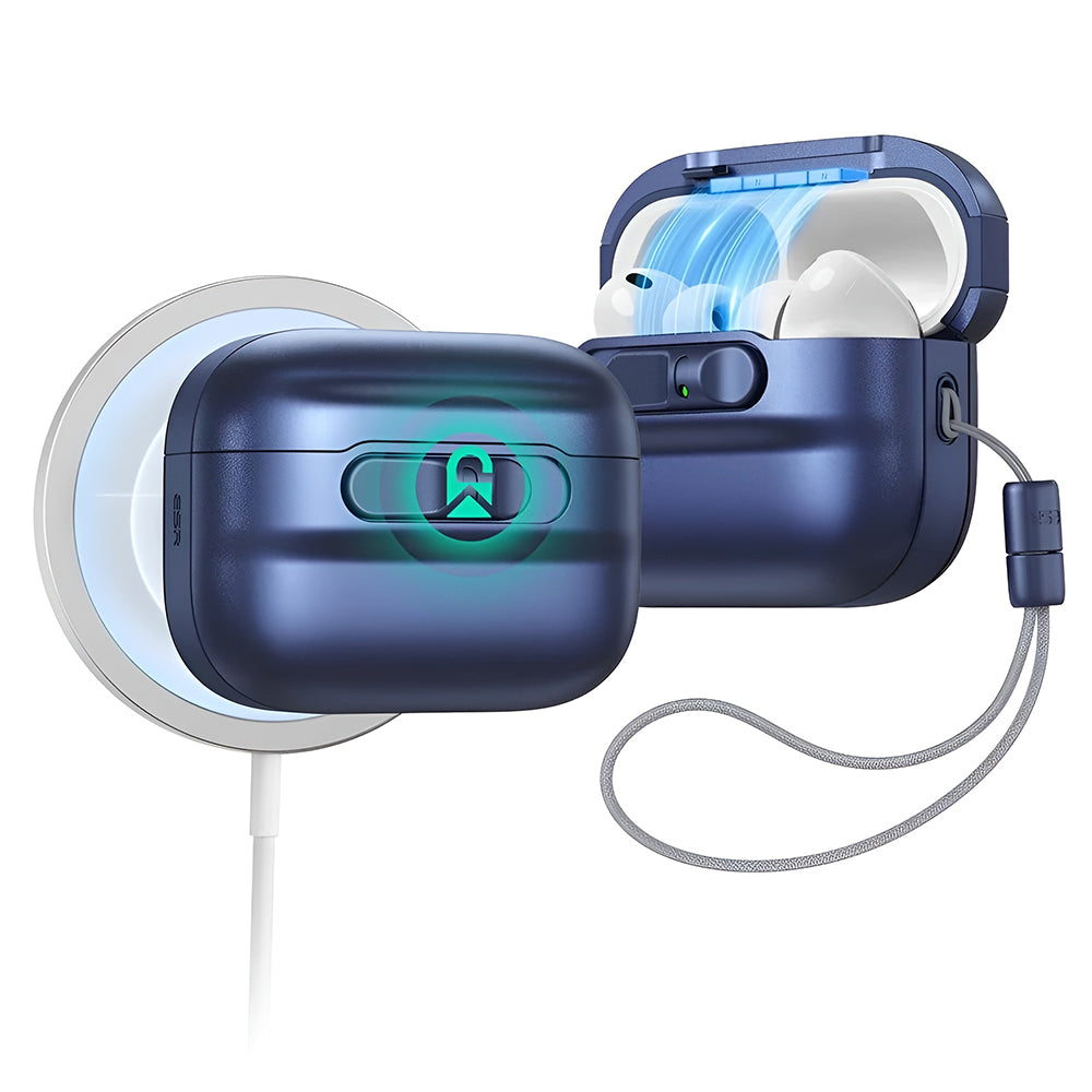 Husa ESR Pulse Magnetic FlickLock pentru Apple AirPods Pro 3, Bleumarin