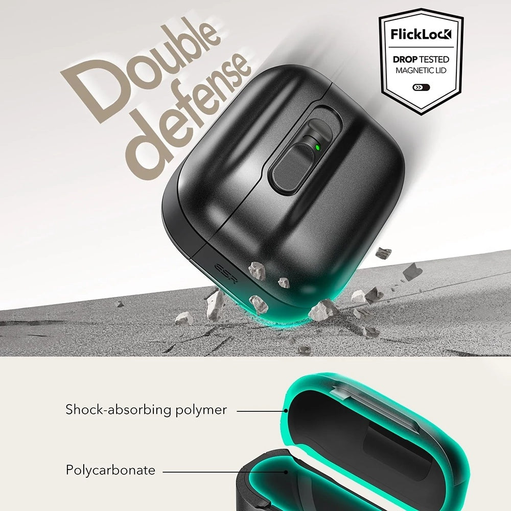 Husa ESR Pulse Magnetic FlickLock pentru Apple AirPods Pro 3, Neagra