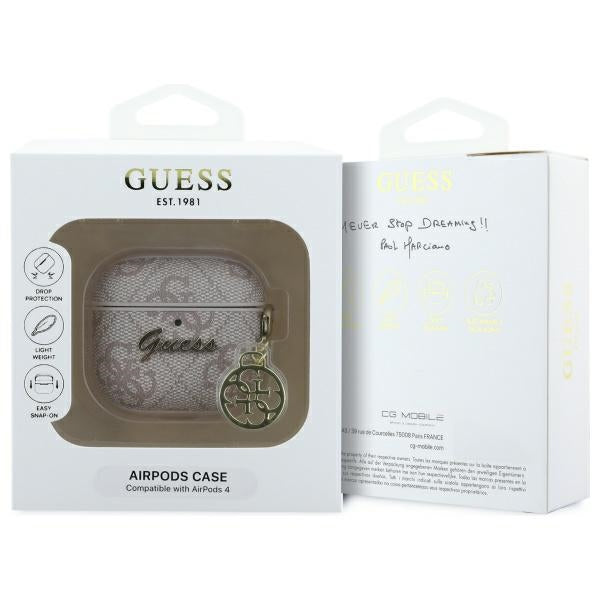 Husa Guess 4G Charm pentru Apple AirPods 4, Roz