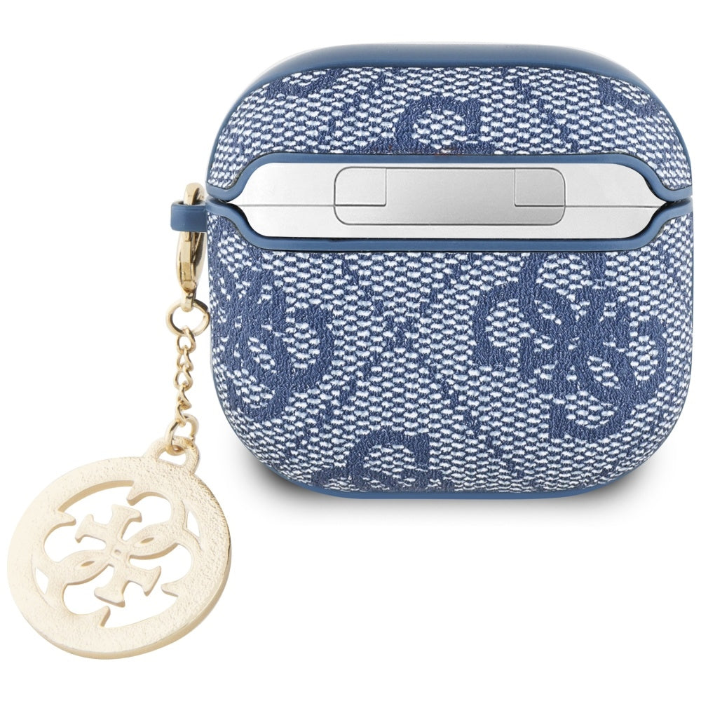 Husa Guess 4G Strass Charm pentru Apple AirPods 4, Albastra
