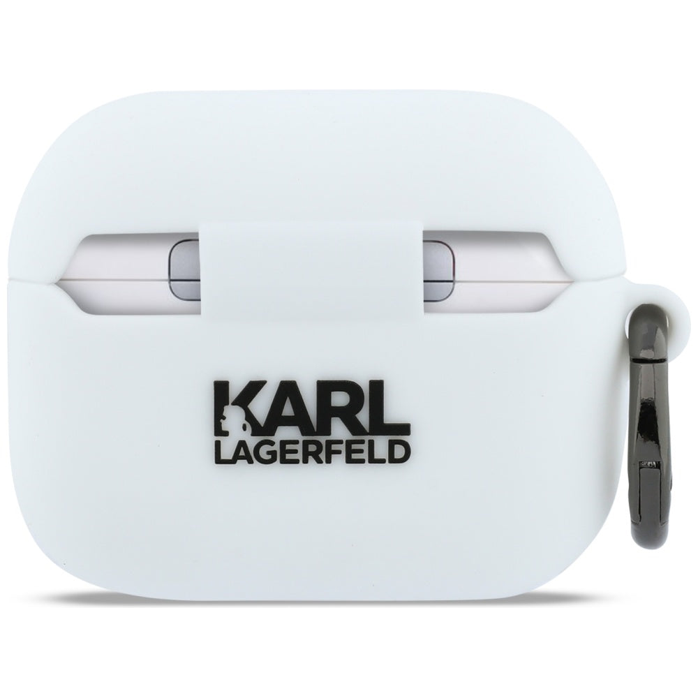 Husa Karl Lagerfeld 3D Karl's Head pentru Apple AirPods Pro 3, Alba