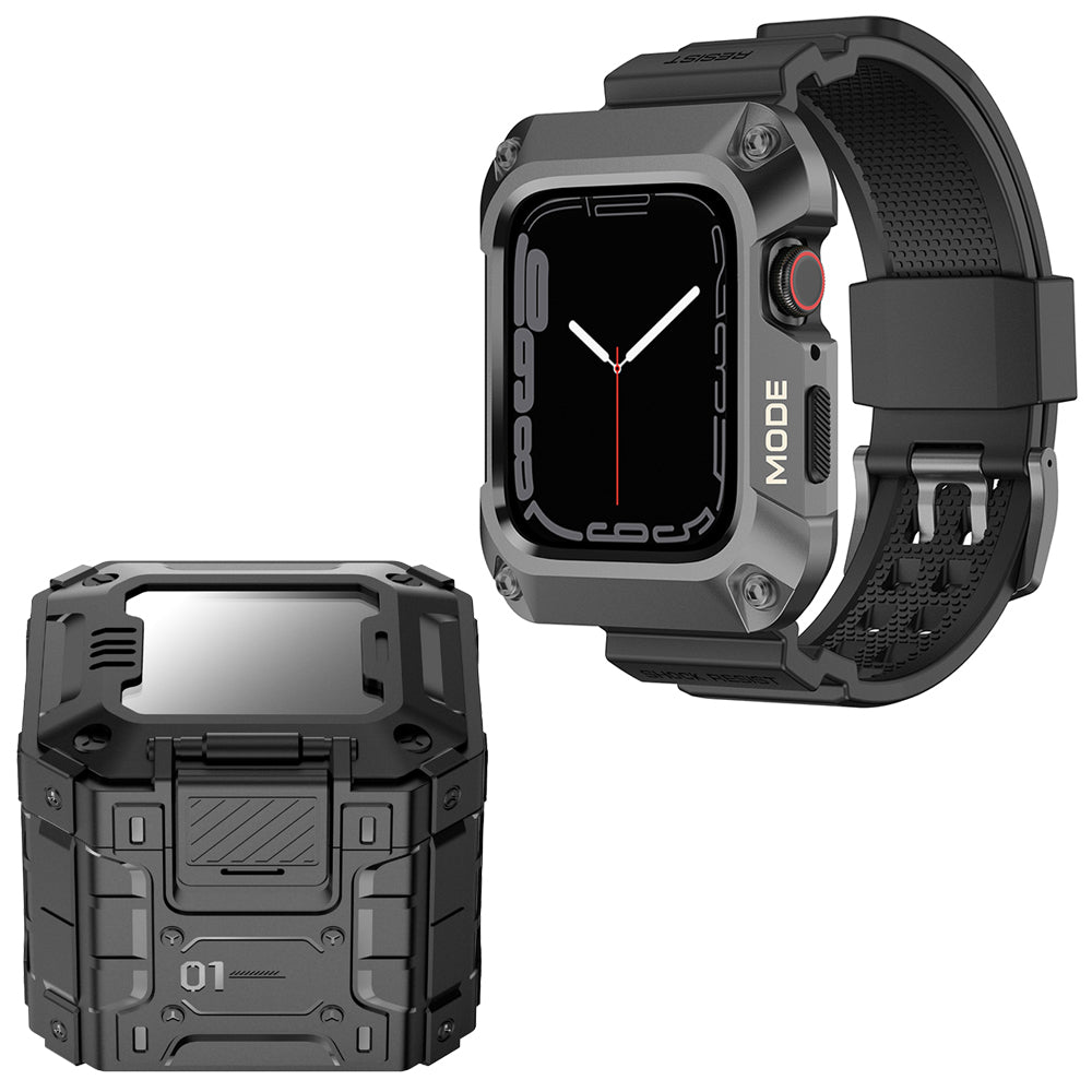 Curea Lito RuggedArmor pentru Apple Watch 44mm Series, Gri