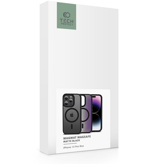 Husa MagSafe pentru Apple iPhone 15 Pro Max, Tech-Protect, Magmat, Neagra