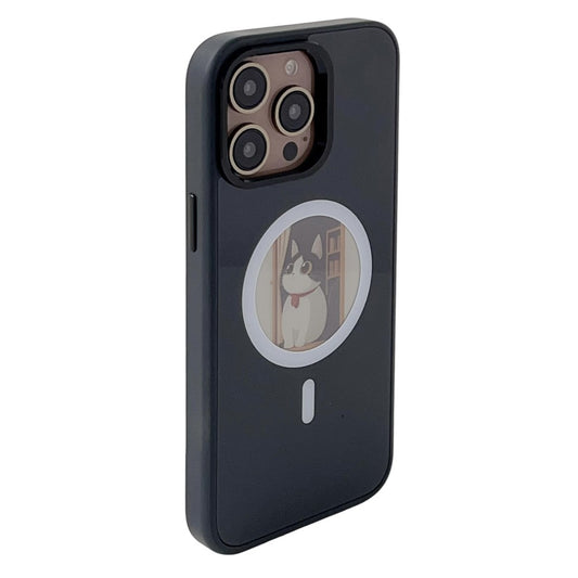 Husa MagSafe pentru Apple iPhone 14 Pro Max, OEM, Round Screen Smart E-Ink, Neagra