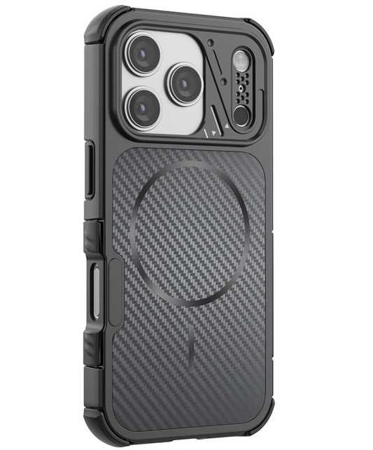 Husa MagSafe pentru Apple iPhone 18 Pro / 17 Pro, OEM, Carbon and Corner Protection, Neagra