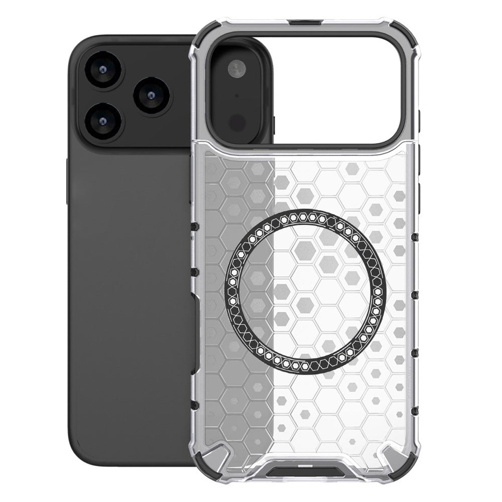 Husa MagSafe pentru Apple iPhone 17 Pro, Techsuit, HoneyComb Shield, Alba