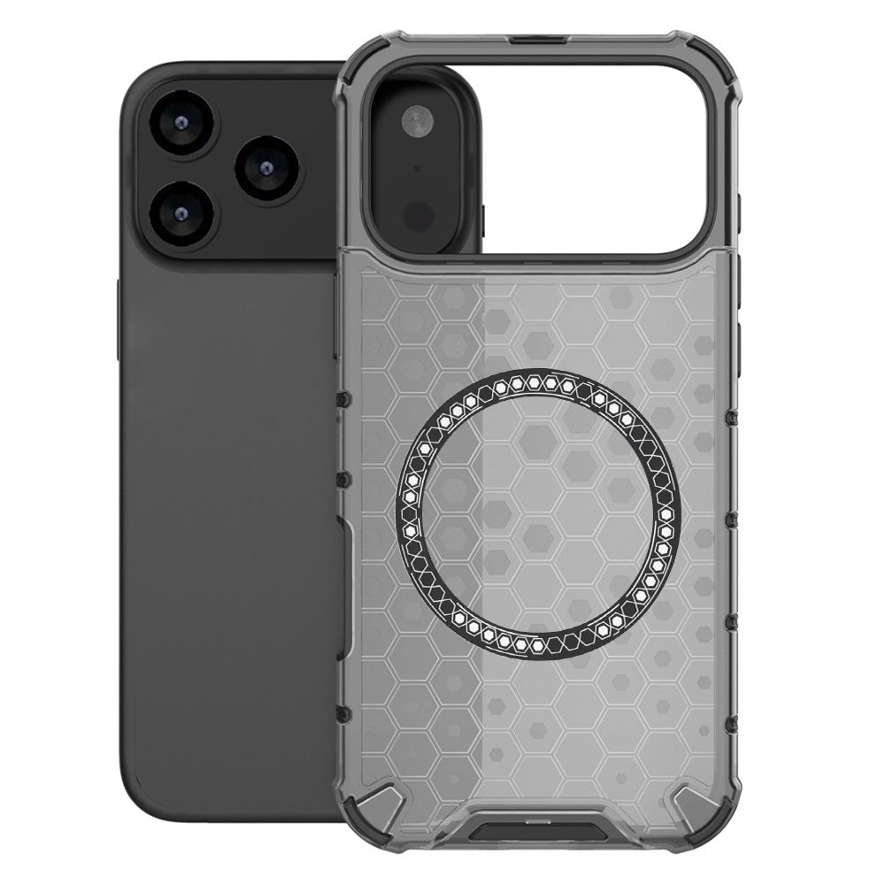 Husa MagSafe pentru Apple iPhone 17 Pro, Techsuit, HoneyComb Shield, Neagra