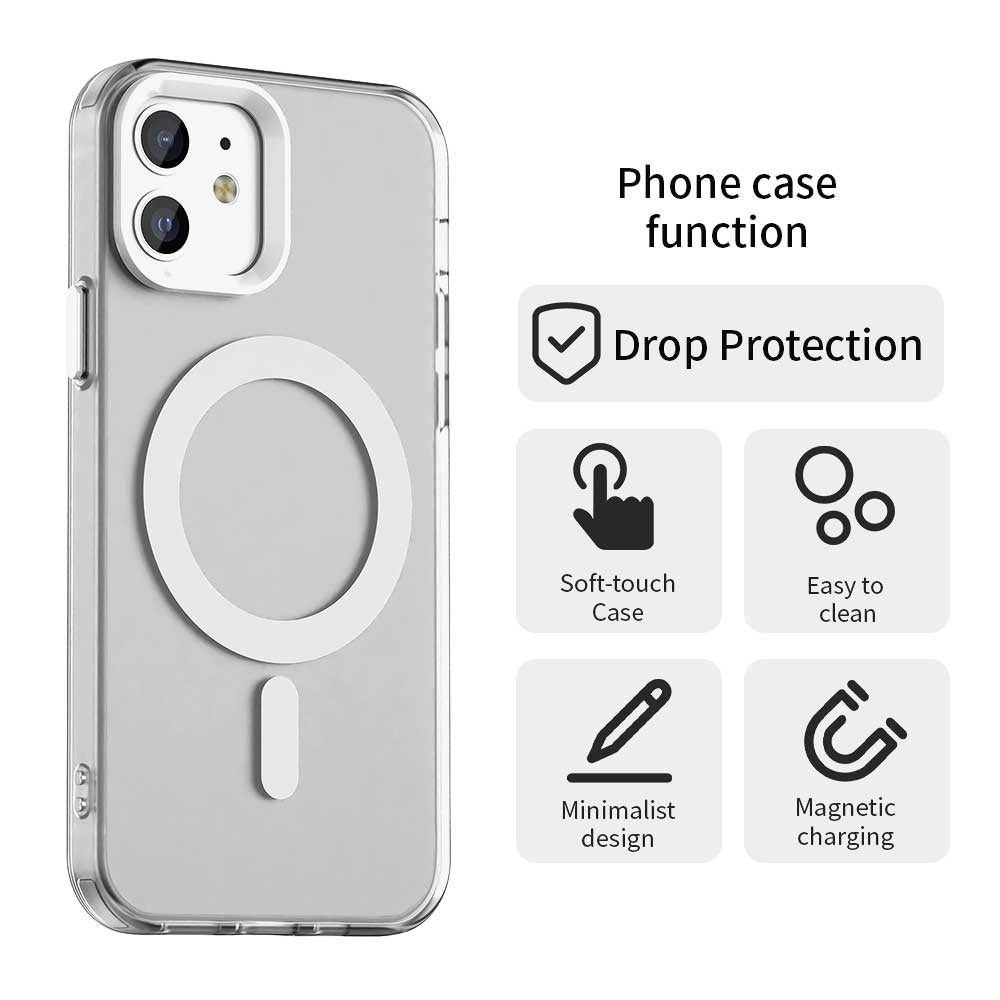 Husa MagSafe pentru Apple iPhone 12 / 12 Pro, Techsuit, CandyCase, Alba