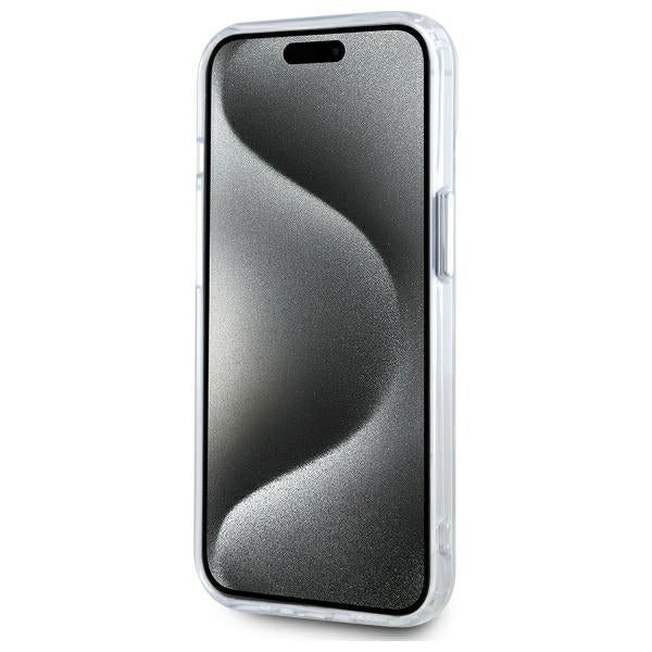 Husa MagSafe pentru Apple iPhone 14, Karl Lagerfeld, IML Metal Karl & Choupette's Heads, Alba