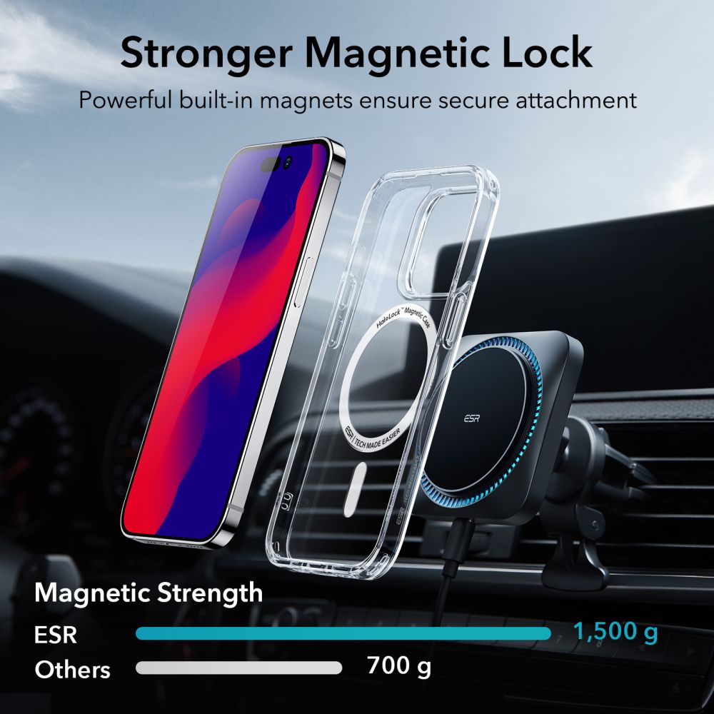 Husa MagSafe pentru Apple iPhone 14 Pro, ESR, Classic Hybrid, Transparenta
