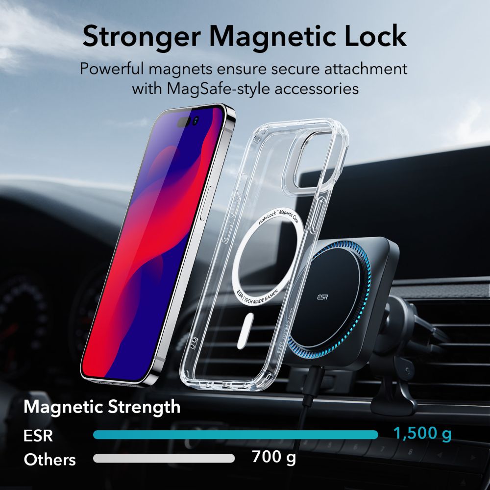 Husa MagSafe pentru Apple iPhone 14 Pro, ESR, Classic Kickstand, Transparenta