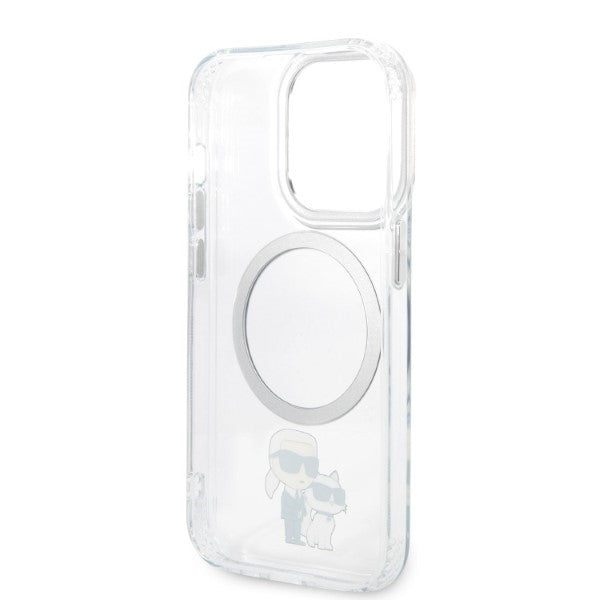 Husa MagSafe pentru Apple iPhone 14 Pro, Karl Lagerfeld, Ikonik Karl & Choupette, Transparenta