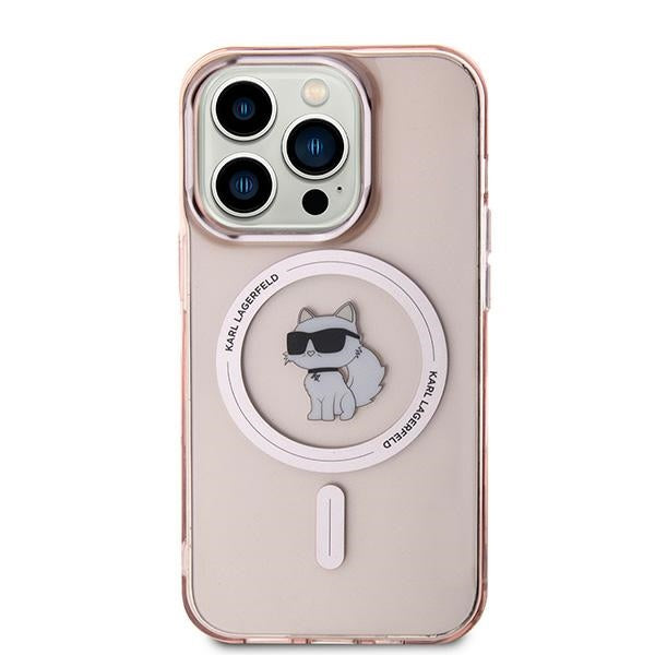 Husa MagSafe pentru Apple iPhone 14 Pro, Karl Lagerfeld, IML Choupette, Roz