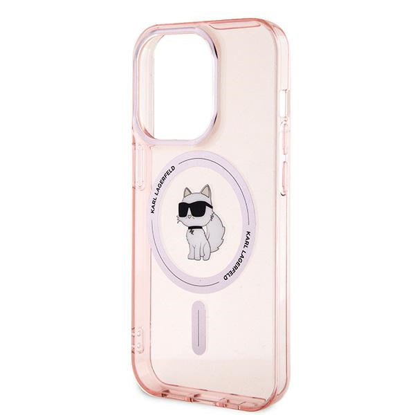 Husa MagSafe pentru Apple iPhone 14 Pro Max, Karl Lagerfeld, IML Choupette, Roz