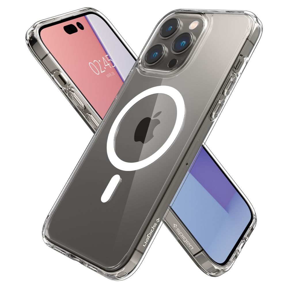 Husa MagSafe pentru Apple iPhone 14 Pro, Spigen, Ultra Hybrid, Alba