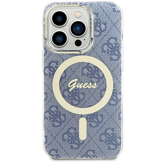 Husa MagSafe pentru Apple iPhone 15, Guess, IML 4G, Albastra
