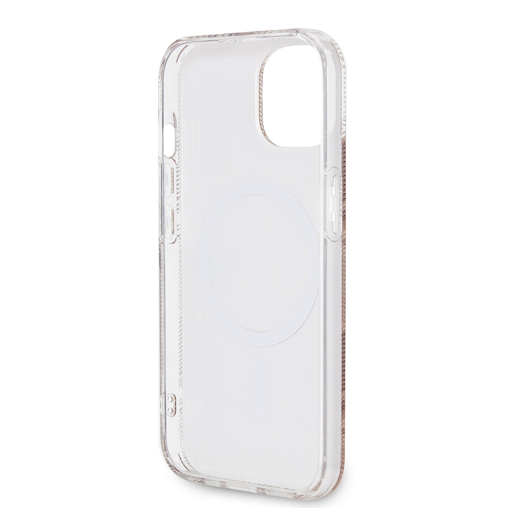 Husa MagSafe pentru Apple iPhone 15, Guess, IML Gcube, Maro