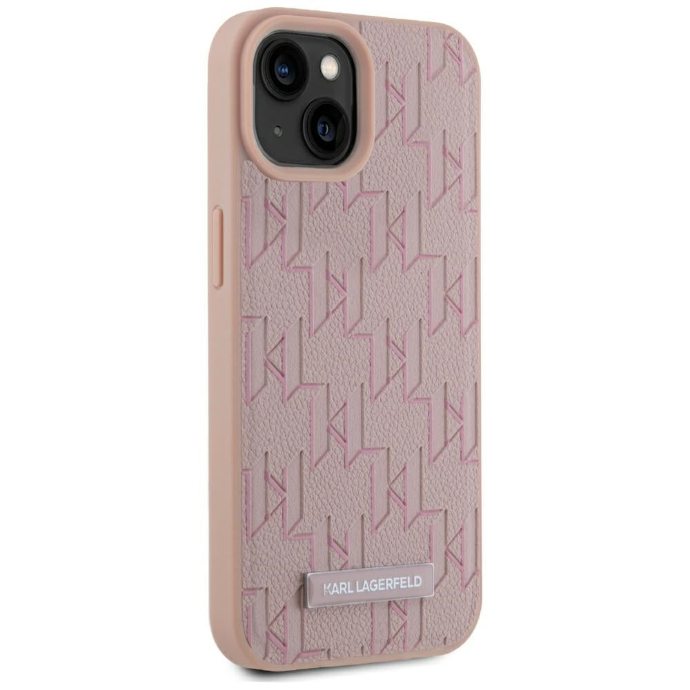 Husa MagSafe pentru Apple iPhone 15, Karl Lagerfeld, Hot Stamp, Roz