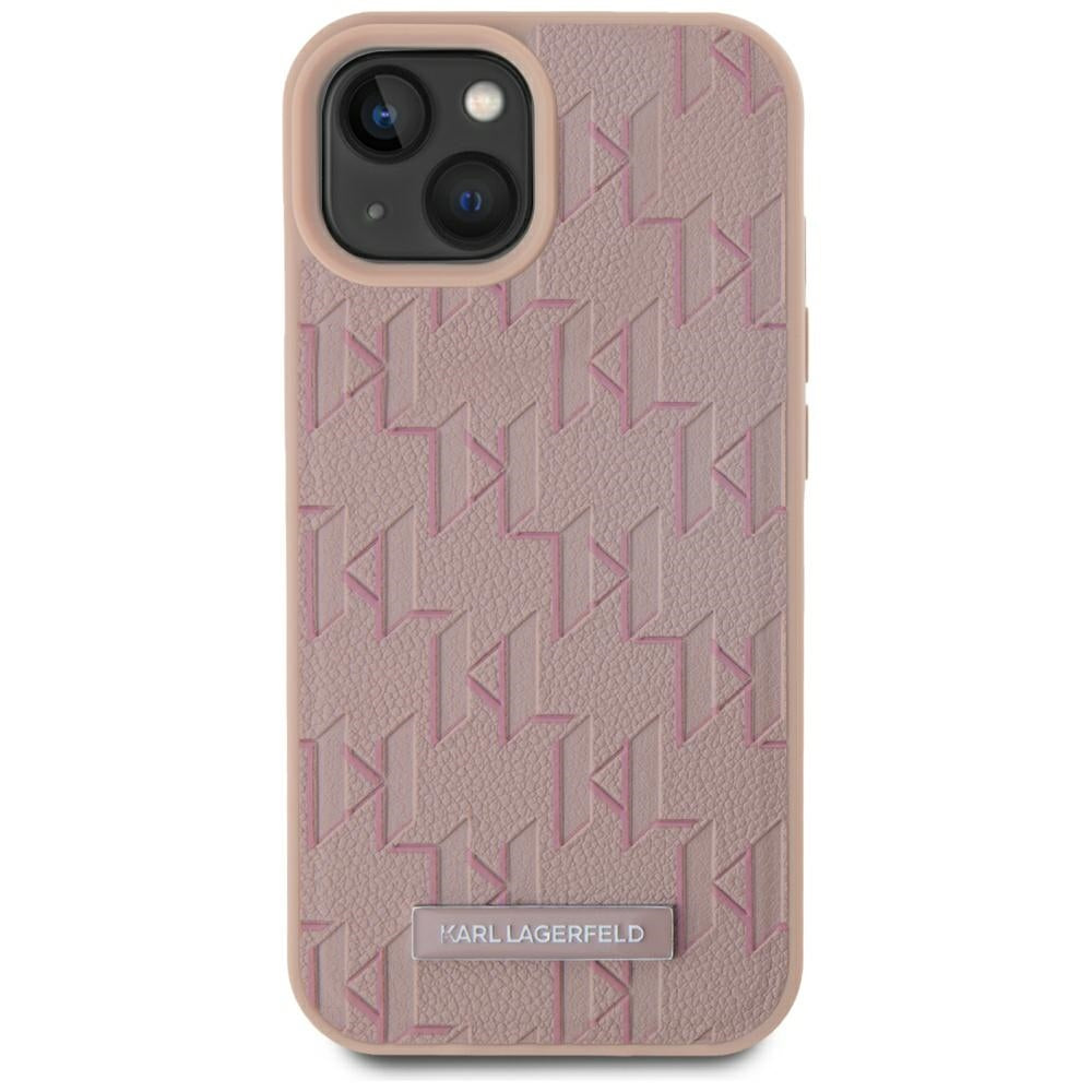 Husa MagSafe pentru Apple iPhone 15, Karl Lagerfeld, Hot Stamp, Roz