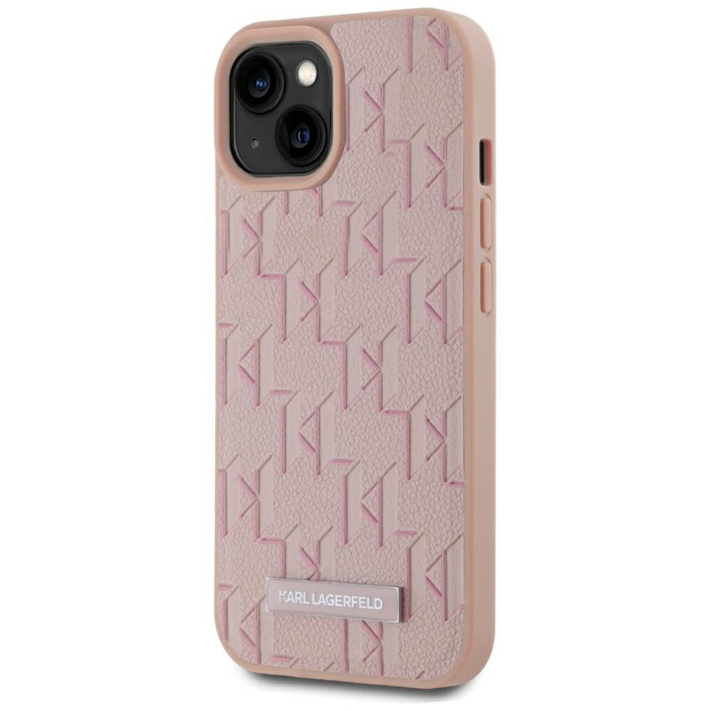 Husa MagSafe pentru Apple iPhone 15, Karl Lagerfeld, Hot Stamp, Roz