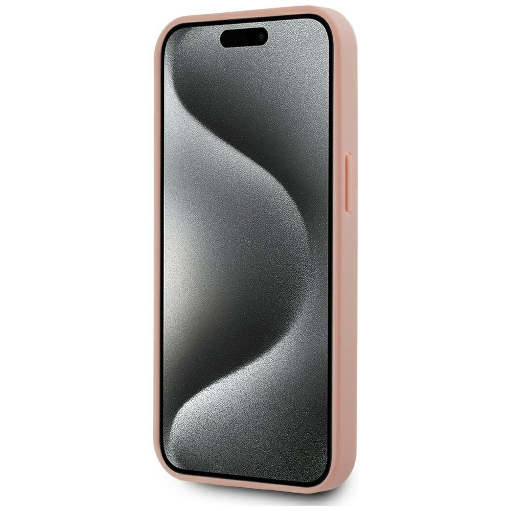 Husa MagSafe pentru Apple iPhone 15, Karl Lagerfeld, Hot Stamp, Roz