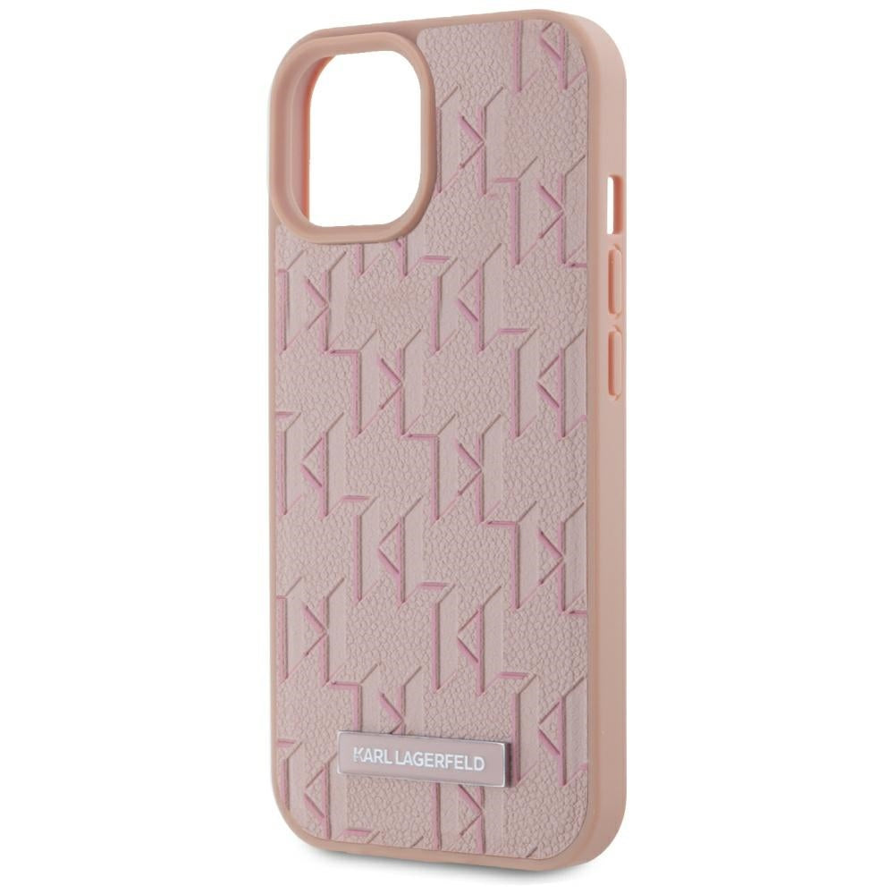 Husa MagSafe pentru Apple iPhone 15, Karl Lagerfeld, Hot Stamp, Roz