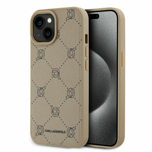 Husa MagSafe pentru Apple iPhone 15, Karl Lagerfeld, Karl's Head, Bej