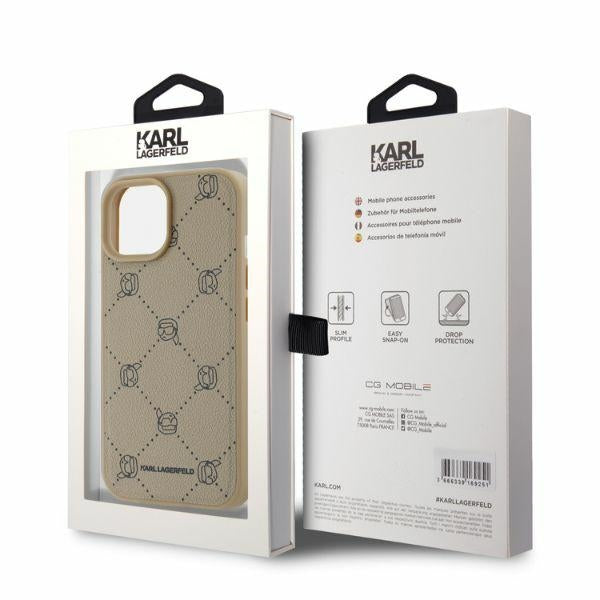 Husa MagSafe pentru Apple iPhone 15, Karl Lagerfeld, Karl's Head, Bej