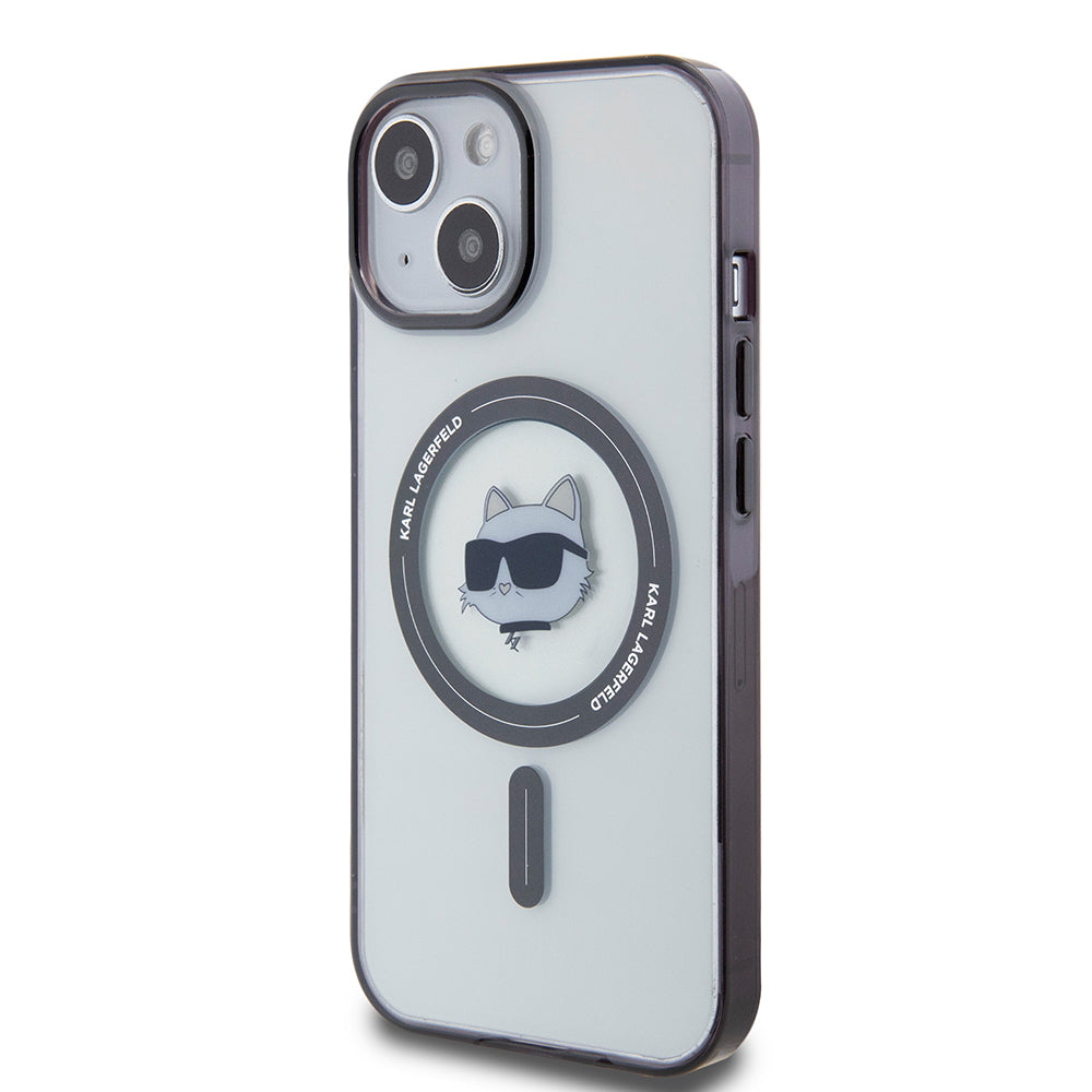 Husa MagSafe pentru Apple iPhone 15 Plus, Karl Lagerfeld, IML Choupette's Head, Transparenta