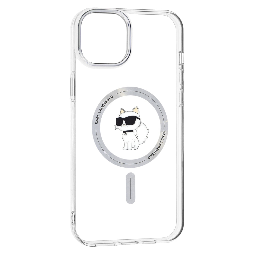 Husa MagSafe pentru Apple iPhone 15 Plus / 14 Plus, Karl Lagerfeld, IML Choupette, Transparenta