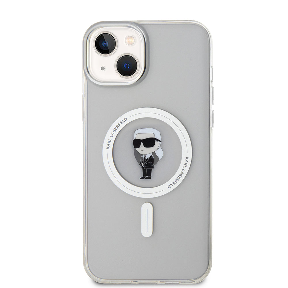Husa MagSafe pentru Apple iPhone 15 Plus, Karl Lagerfeld, IML Ikonik Karl, Transparenta