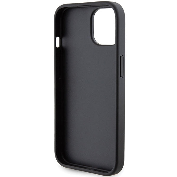 Husa MagSafe pentru Apple iPhone 15 Plus, Karl Lagerfeld, Saffiano Gripstand Choupette, Neagra