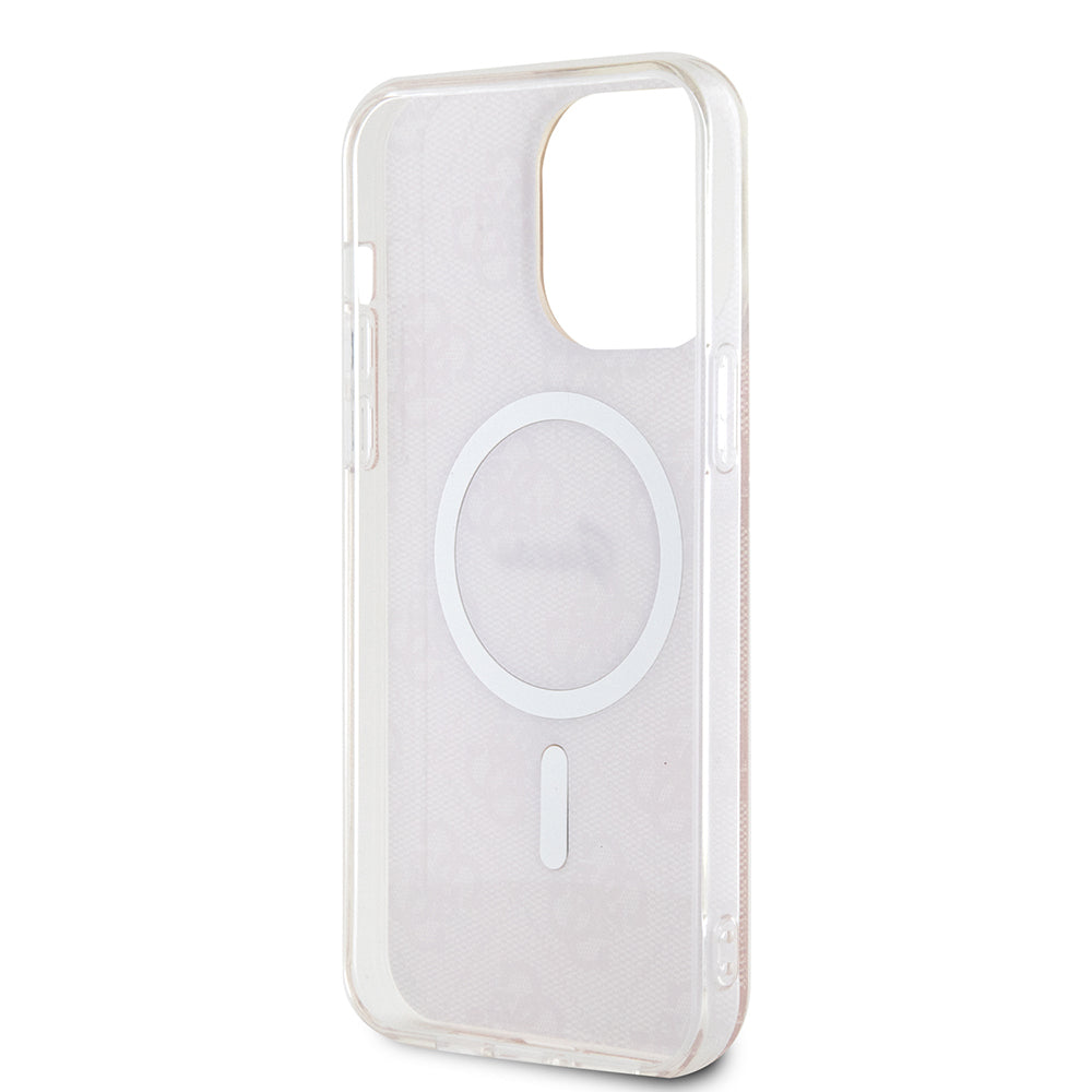 Husa MagSafe pentru Apple iPhone 15 Pro, Guess, IML 4G, Roz