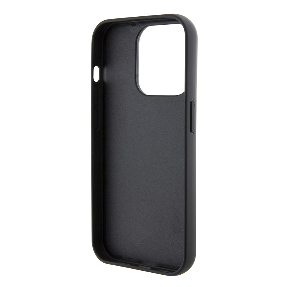 Husa MagSafe pentru Apple iPhone 15 Pro, Karl Lagerfeld, Saffiano Gripstand Choupette, Neagra