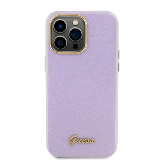 Husa MagSafe pentru Apple iPhone 15 Pro Max, Guess, Glitter Full Wrapped, Mov GUHCP15XPGMCSL