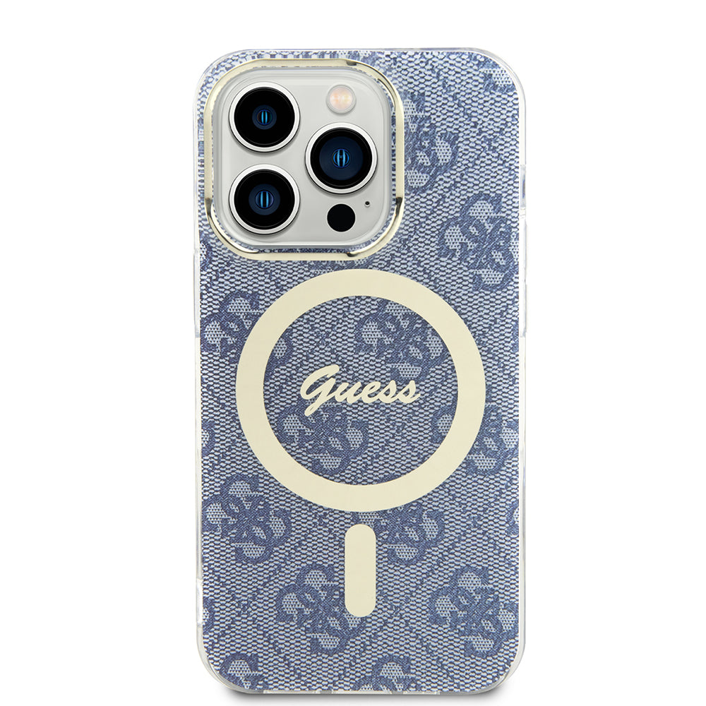 Husa MagSafe pentru Apple iPhone 15 Pro Max, Guess, IML 4G, Albastra