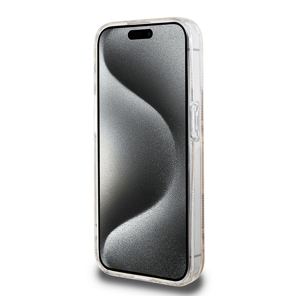 Husa MagSafe pentru Apple iPhone 15 Pro Max, Guess, IML Gcube, Maro